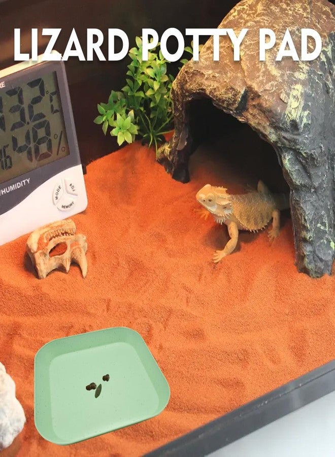 MAGNEECH 2 Pcs Leopard Gecko Potty Pad,Crested Gecko Potty Latrine，Leopard Gecko Tray，Reptile Litter Box，Portable Gecko Tank Accessories (Green) - Image 4